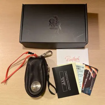 Red Moon 블랙 가죽 키케이스 파우치