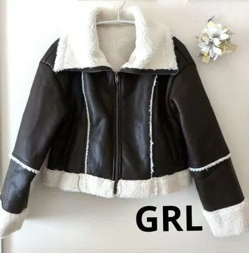 GRL 그레일 브라운 가죽 자켓 숏 기장