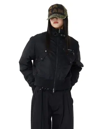 AAKAM 하이넥 봄버 자켓 (블랙)