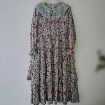 핑크하우스 단단 프릴 롱 원피스