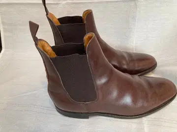 브라운 가죽 사이드 고어 부츠 영국제