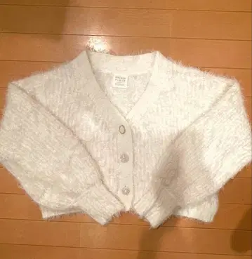 젤라피케 포근한 가디건 화이트 긴팔 프리 사이즈 여성용