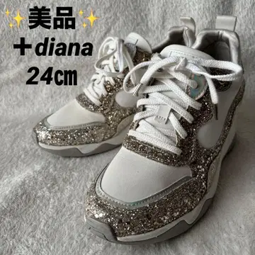 새상품급 +diana 스니커즈 글리터 24cm 화이트 반짝반짝