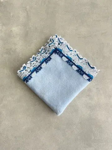 치카자와 레이스점 ANA 오리지널 타월 손수건 아쿠아 블루 새상품