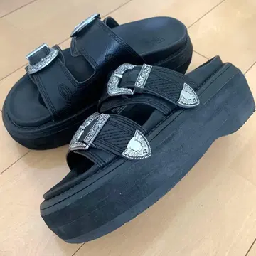 ZARA 자라 더블 스트랩 샌들 41