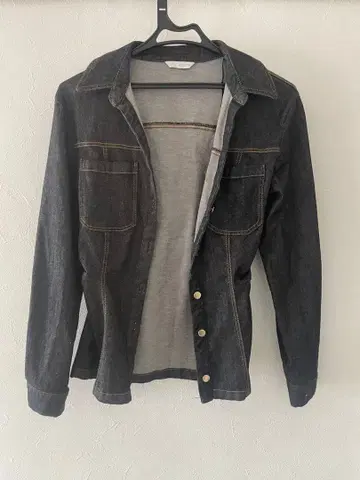 다크 데님 허리 쉐이프 자켓