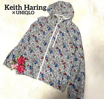 키스 해링 [아트 프린트] [후드] [나일론] [남성용] 긴팔