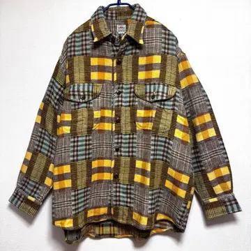 TOM SHORT 플란넬 셔츠 긴팔 체크 인도면 빈티지 빅