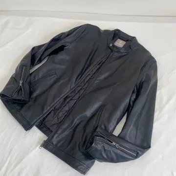 미사용 나노 유니버스 인조 가죽 블루종 블랙 L