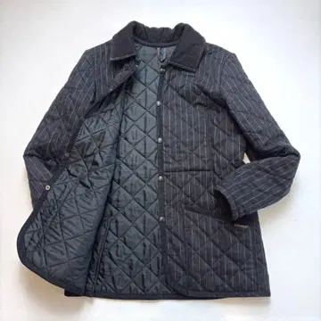 [ 레어 ] 라벤햄 퀼팅 자켓 캐시미어 혼방 영국제 스트라이프 XL
