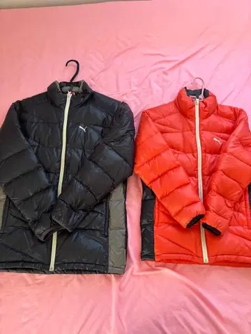 Puma 다운 자켓 빨간색 140 블랙 160