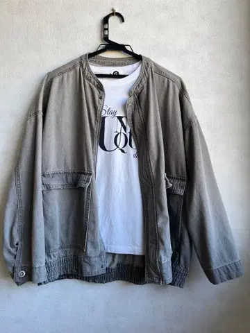 그레이 오버 사이즈 데님 자켓