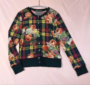 제인 마플 돈 루 살롱 로즈 타탄 패턴 가디건 부캐넌