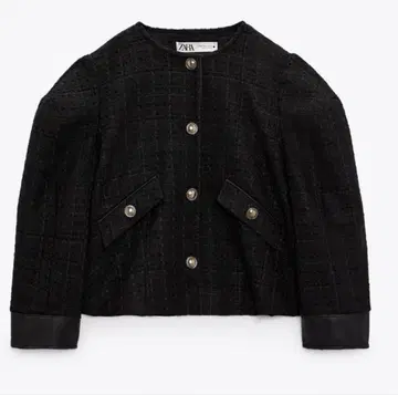 ZARA 퍼프 슬리브 트위드 자켓 S