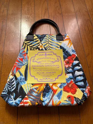 미사용 gilsonmartins 플라워 패턴 토트백