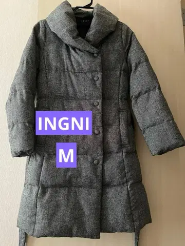 그레이 롱 코트 큰 옷깃 INGNI 고급 따뜻한 거의 미사용