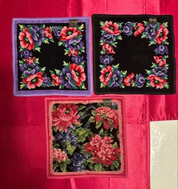 FEILER 꽃무늬 손수건 3장 세트 미사용