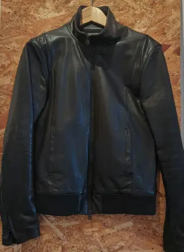 shama 블랙 가죽 싱글 라이더 자켓