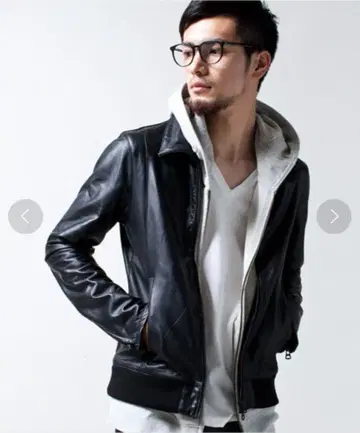 shama 블랙 가죽 싱글 라이더 자켓