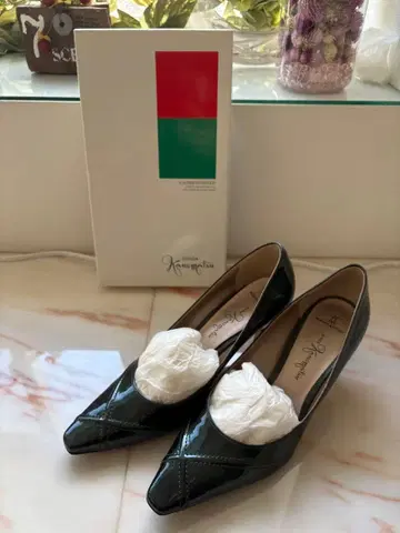 긴자 카네마츠 펌프스 하이힐 24cm 짙은 녹색