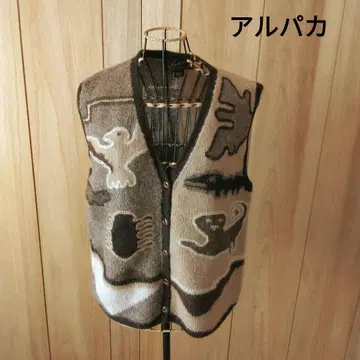 알파카 100% 니트 베스트 페루산