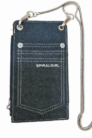 SPIRAL GIRL 데님 스마트폰 숄더 미니백 파우치 사선 가케