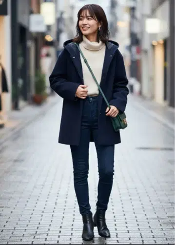 무인양품 네이비 울 혼방 코트 S 사이즈