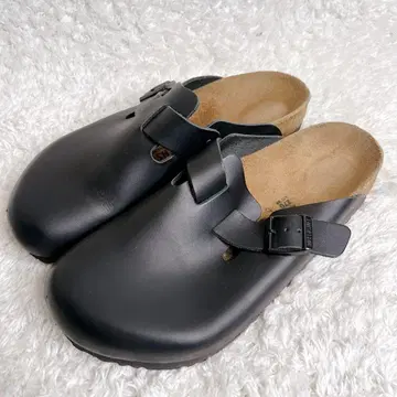 컨디션 최상 버켄스탁 보스턴 가죽 사보 샌들 블랙 천연 가죽 27