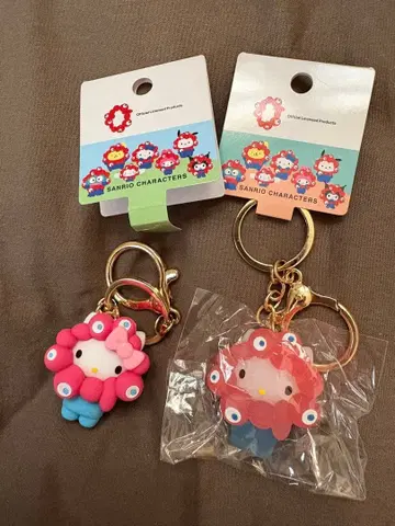 산리오 나리키리 미아쿠미아쿠 키티 키링 파스텔 클리어