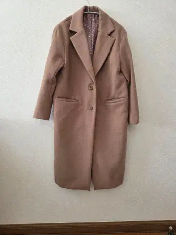 니코앤드 베이지 체스터 코트 별 패턴 안감 카멜 심플 M