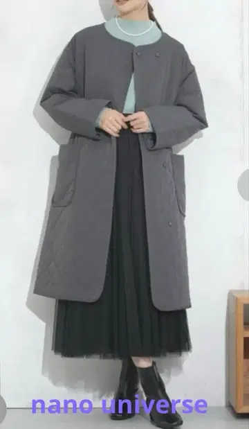 nano universe 나노 유니버스 노카라 퀼팅 롱 코트