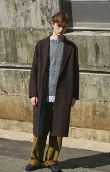 UNITED ARROWS 더블 페이스 코트 브라운