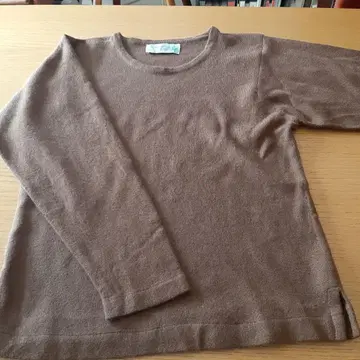 100% 캐시미어 브라운 긴팔 니트