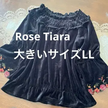 새상품급 빅 사이즈 LL 로즈 티아라 플라워 자수 벨로아 풀오버