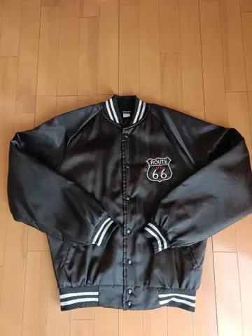 Nemesis USA제 루트66 블랙 나일론 바시티 자켓