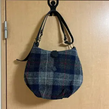 클레도란 Harris Tweed 체크 무늬 숄더백
