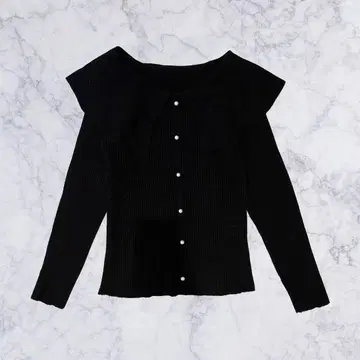 구제 의류 여성용 리브 니트 블랙