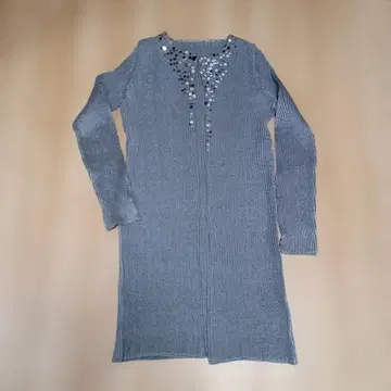 specchio 셔틀 플리츠 비즈 장식 그레이 가디건