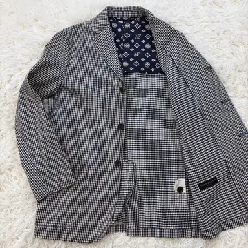 야마네 디럭스 데님 깅엄 체크 테일러드 자켓 가몬 에비스 4