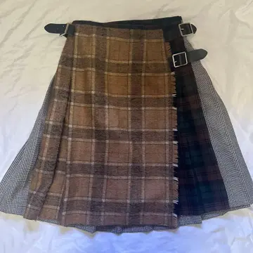 새상품급 o'neil of dublin 레어 디자인 플리츠 스커트 체크