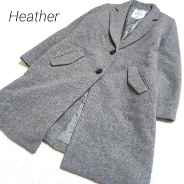 Heather 헤더 울 혼방 루즈핏 롱 코트 그레이 깔끔한