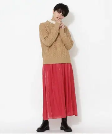 브라이트 새틴 개더 스커트 NATURAL BEAUTY BASIC