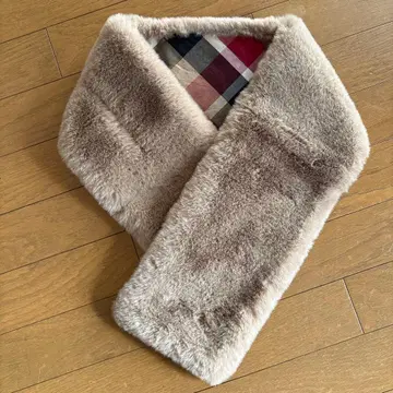 블루 라벨 인조 모피 머플러 팁펫 CB 체크