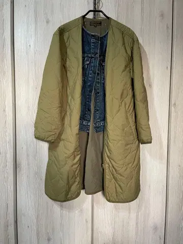 올리브 퀼팅 자켓 데님 이너 포함