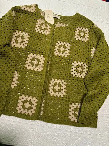 새상품 사만사 모스모스 크로셰 뜨개질 가디건