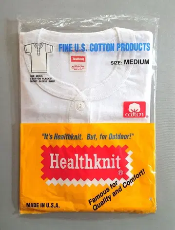데드스탁 Healthknit 미국제 헨리넥 T셔츠
