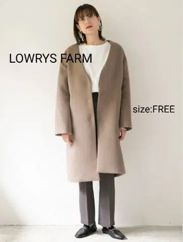 [ 새상품급 ] LOWRYS FARM 메리노 노카라 롱 코트