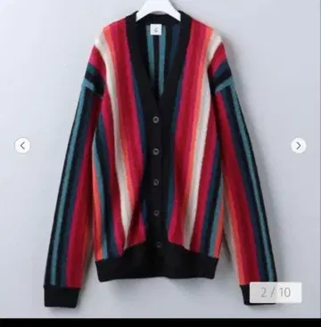 6 ROKU 알파카 스트라이프 가디건