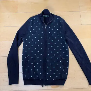 Pringle 1815 네이비 도트 가디건 S