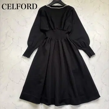 셀포드 스캘럽 니트 원피스 블랙 M